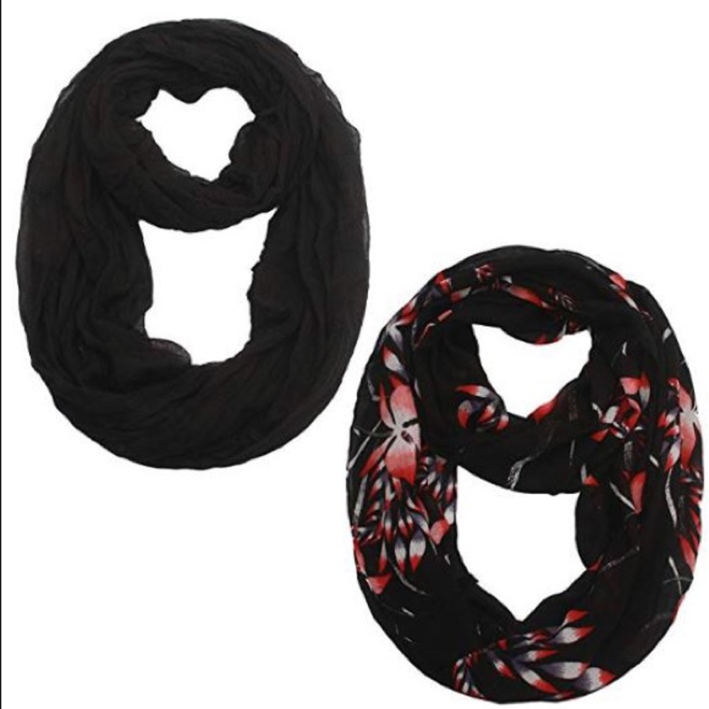 Women Thin Lightweight  Infinity Scarf - Set of 2